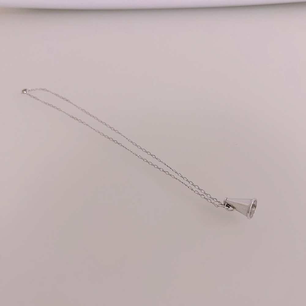 Cheerleader Megaphone charm Sterling Silver necklace.
